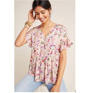 Mitzi Pleated Blouse in Floral by Dolan Left Coast from Anthropologie - Size XS